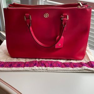 Tory Burch-Large Robinson Tote- Red